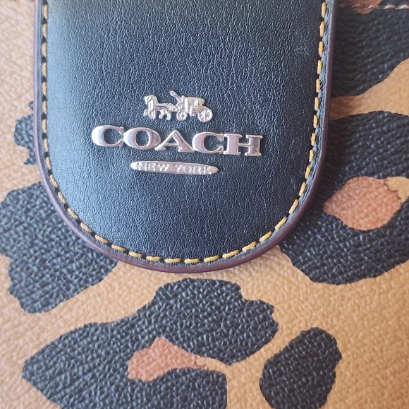 Coach Tech Wallet, Leopard Print, Signature Canvas Interior - Picture 3 of 5